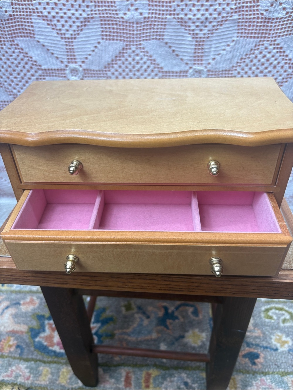 Vintage Wooden Musical Jewelry Box - Picture 3 of 10